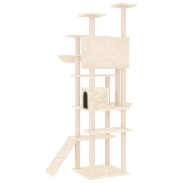 Árvore p/ gatos c/ postes arranhadores sisal 191 cm cor creme - Image 5