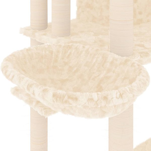 Árvore p/ gatos c/ postes arranhadores sisal 191 cm cor creme - Image 6