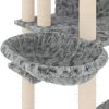 Árvore p/ gatos c/ postes arranhadores sisal 191 cm cinza-claro - Image 6