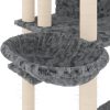 Árvore p/ gatos c/ poste arranhador sisal 191 cm cinza-escuro - Image 6