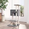 Árvore para gatos c/ arranhadores sisal 108,5 cm cinza-claro