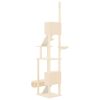Árvore p/ gatos altura ajustável chão ao teto 277-303 cm creme - Image 5
