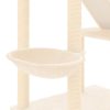 Árvore p/ gatos altura ajustável chão ao teto 277-303 cm creme - Image 8