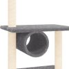 Árvore p/ gatos c/ postes arranhadores sisal 279cm cinza-escuro - Image 6