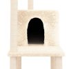 Árvore p/ gatos c/ postes arranhadores sisal 144,5 cm cor creme - Image 6