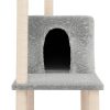 Árvore p/ gatos c/ arranhadores sisal 144,5 cm cinza-claro - Image 6