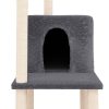 Árvore para gatos c/ arranhadores sisal 144,5 cm cinza-escuro - Image 6
