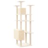 Árvore para gatos c/ postes arranhadores sisal 162 cm cor creme - Image 5