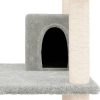 Árvore p/ gatos c/ postes arranhadores sisal 162 cm cinza-claro - Image 6
