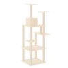 Árvore para gatos c/ postes arranhadores sisal 153 cm cor creme - Image 5