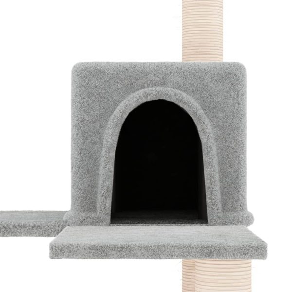 Árvore p/ gatos c/ postes arranhadores sisal 153 cm cinza-claro - Image 6