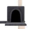 Árvore p/ gatos c/ postes arranhadores sisal 153cm cinza-escuro - Image 6