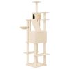 Árvore p/ gatos c/ postes arranhadores sisal 201 cm cor creme - Image 5