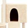 Árvore para gatos c/ postes arranhadores sisal 96 cm cor creme - Image 6