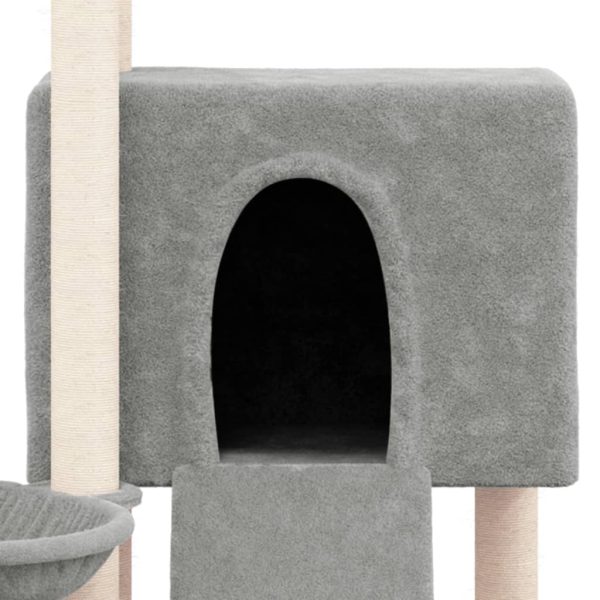 Árvore p/ gatos c/ postes arranhadores sisal 96 cm cinza-claro - Image 6