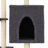 Árvore p/ gatos c/ postes arranhadores sisal 117cm cinza-escuro - Image 7