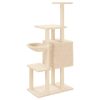 Árvore p/ gatos c/ postes arranhadores sisal 131 cm cor creme - Image 6