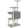 Árvore p/ gatos c/ postes arranhadores sisal 131 cm cinza-claro - Image 6