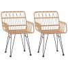 Cadeiras de jardim c/ apoio de braços 2 pcs 56x64x80 cm vime PE - Image 2