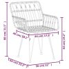Cadeiras de jardim c/ apoio de braços 2 pcs 56x64x80 cm vime PE - Image 9