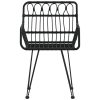 Cadeiras jardim c/ apoio braços 2 pcs 56x64x80 cm vime PE preto - Image 4
