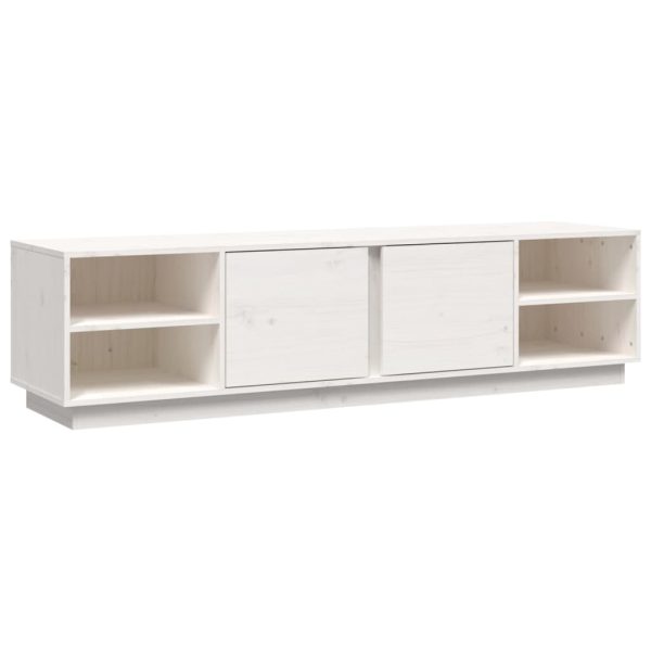 Móvel de TV 156x40x40 cm madeira de pinho maciça branco - Image 2