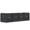 4 pcs conjunto lounge de jardim c/ almofadões vime PE preto - Image 6