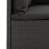 4 pcs conjunto lounge de jardim c/ almofadões vime PE preto - Image 8