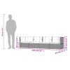 4 pcs conjunto lounge de jardim c/ almofadões vime PE preto - Image 9