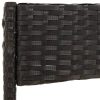 4 pcs conjunto lounge de jardim c/ almofadões vime PE preto - Image 6