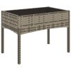 4 pcs conjunto lounge de jardim c/ almofadões vime PE cinzento - Image 4