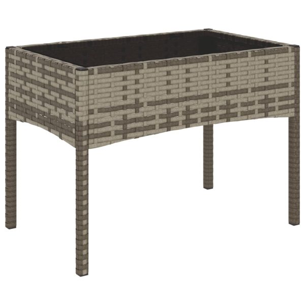 4 pcs conjunto lounge de jardim c/ almofadões vime PE cinzento - Image 4