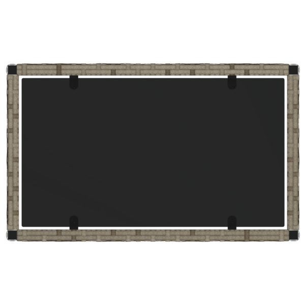 4 pcs conjunto lounge de jardim c/ almofadões vime PE cinzento - Image 5