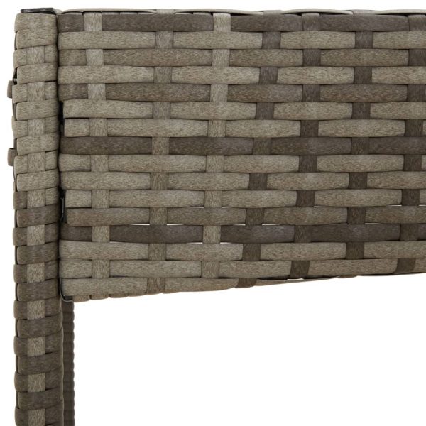 4 pcs conjunto lounge de jardim c/ almofadões vime PE cinzento - Image 6