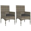 4 pcs conjunto lounge de jardim c/ almofadões vime PE cinzento - Image 7