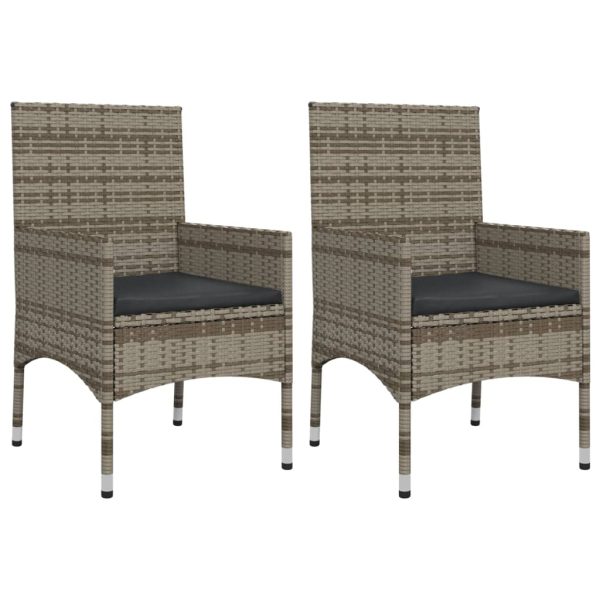 4 pcs conjunto lounge de jardim c/ almofadões vime PE cinzento - Image 7