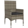 4 pcs conjunto lounge de jardim c/ almofadões vime PE cinzento - Image 8