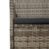4 pcs conjunto lounge de jardim c/ almofadões vime PE cinzento - Image 9