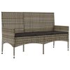 4 pcs conjunto lounge de jardim c/ almofadões vime PE cinzento - Image 10