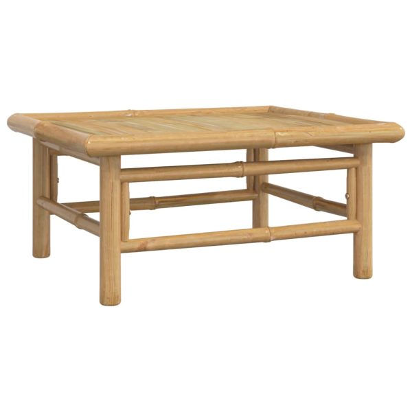 6 pcs conj. lounge de jardim bambu c/ almofadões cinzento-claro - Image 8