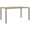 7 pcs conjunto de jantar p/ jardim c/ almofadões vime PE cinza - Image 8