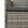 7 pcs conjunto de jantar p/ jardim c/ almofadões vime PE cinza - Image 9