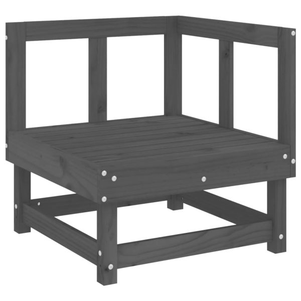 6 pcs conjunto lounge de jardim pinho maciço cinzento - Image 3
