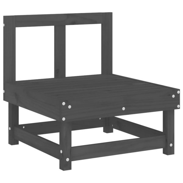 6 pcs conjunto lounge de jardim pinho maciço cinzento - Image 4