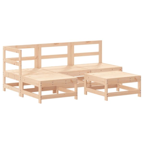 5 pcs conjunto lounge de jardim madeira de pinho maciça - Image 2