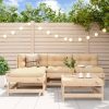 5 pcs conjunto lounge de jardim madeira de pinho maciça