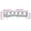 6 pcs conjunto de jantar p/ jardim c/ almofadões vime PE preto - Image 11