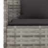 6 pcs conjunto de jantar p/ jardim c/ almofadões vime PE cinza - Image 6