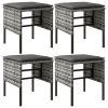 6 pcs conjunto de jantar p/ jardim c/ almofadões vime PE cinza - Image 7