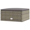 6 pcs conjunto lounge de jardim c/ almofadões vime PE cinzento - Image 10